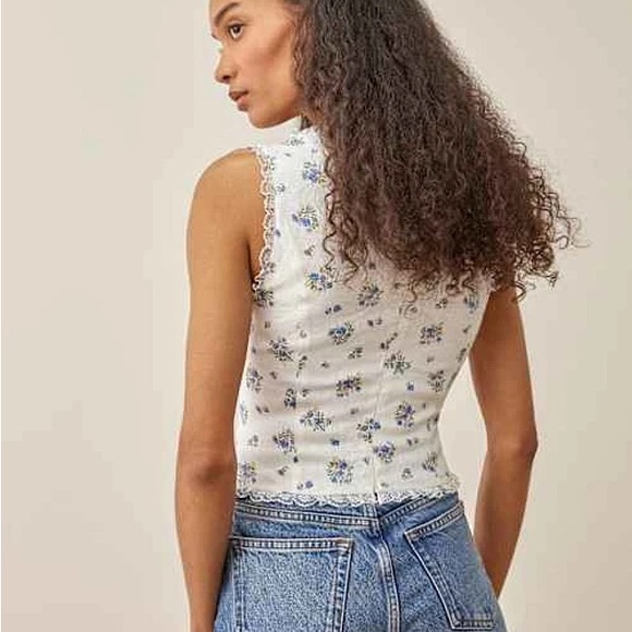 Reformation Brenda Floral Linen Top - Picture 2 of 6